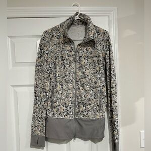 lululemon athletica Gray Floral Bomber Jacket